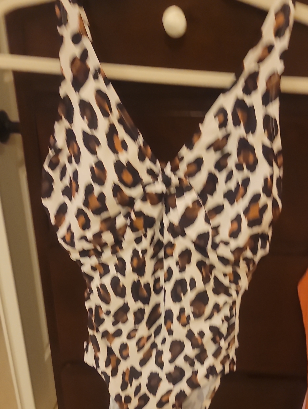 NWT Shade & Shore Leopard Print One-Piece Swimsuit - Brown/Black/ Full Coverage
